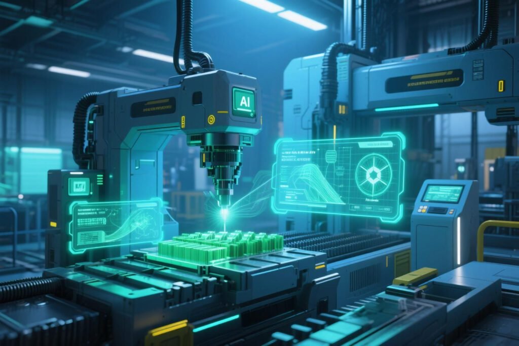 Futuristic CNC manufacturing concept